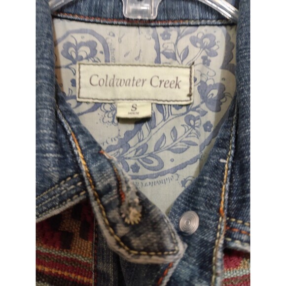 Embroidered Denim Jean Jacket, S Coldwater Creek Western - Picture 4 of 7